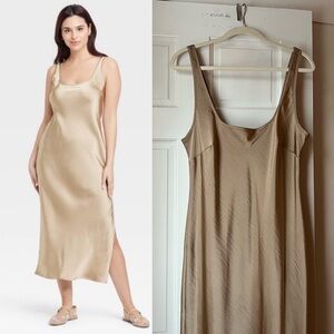 Satin Gold Slip Dress
